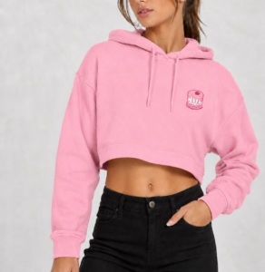 Women’s Crop Top Hoodie (Pink)