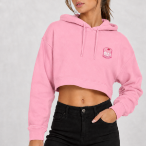 Women’s Crop Top Hoodie (Pink)